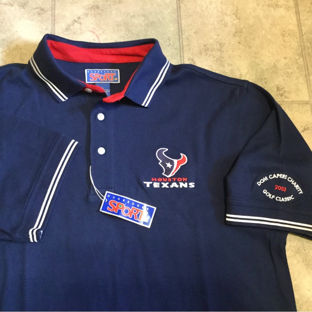 Houston Texans 2003 NWT Polo 2nd Season Dom Capers NFL Size L Excellent Shape